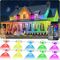500FT Permanent Outdoor RGB Lights, IP67 Waterproof Smart Eave Lighting, with App/Remote Control Eaves Light, DIY LED Scenes Modes for House Roof Decor,Christmas,Party