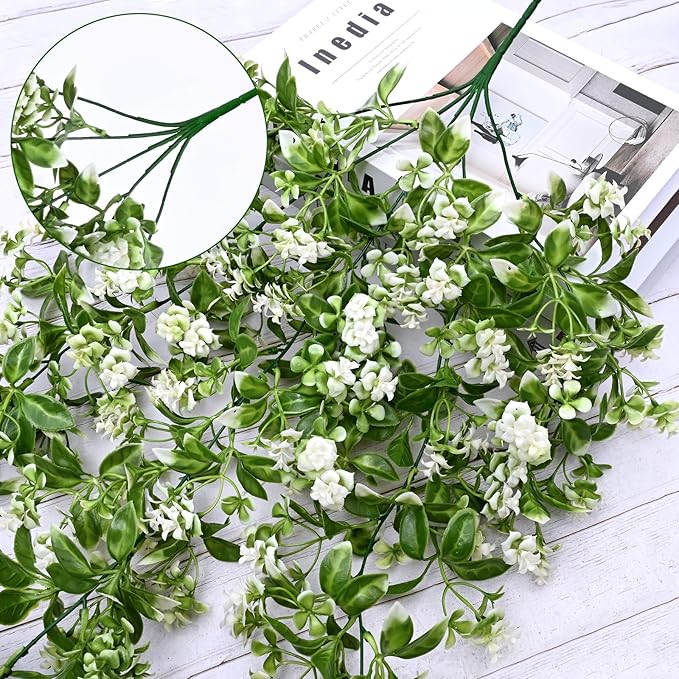Waipfaru 4pcs Fake Hanging Plants, Artificial Hanging Flowers Faux Ivy Pothos Vines Greenery for Wall Home Bedroom Living Room Aesthetic Kitchen Office Aesthetic Kitchen Indoor Outdoor Decor