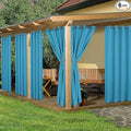 HolidayIdeas Outdoor Curtains for Patio Waterproof, 6 Panels - 54x84 Inches - Weatherproof Privacy Outsides Curtains for Cabana Porch Pergola, Sunlight & UV Blocking (Teal, Grommet Top)