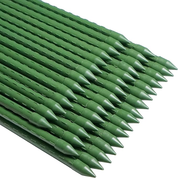 WAENLIR Garden Stakes 72 inch 6ft Sturdy Tomato Stakes, Plant Stakes for Outdoor Plants, Metal Plant Support Sticks for Gardening, Pack of 25