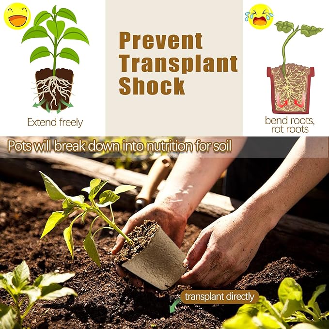 REMIAWY Peat Pots, 34 Pack 3.15 Inch Biodegradable Planting Peat Pots for Seedlings, Garden Plant Seed Starter with Drainage Holes Seed Starting for Organic Vegetable Flower, Bonus 34 Plant Labels