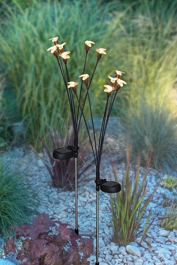 Ideaworks Solar Swaying Bumblebee Stakes Set of 2