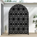 Casaphoria 72" H x 47" W Arched Metal Privacy Screen - Elegant Freestanding Outdoor Screen for Deck, Patio & Balcony - Versatile Decorative Privacy Panels for Home & Garden Use (Black-Star)
