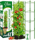Riare 2 Pack 5.2 FT Tomato Cages for Garden- 63inches Heavy Duty Garden Stakes, Adjustable Tall Tomato Plant Support Tomato Trellis Cage for Pots, Raised Garden Bed, Climbing Vegetables Plants Flowers