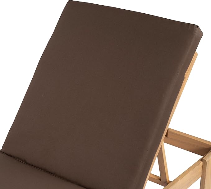 Christopher Knight Home Duska Acacia Wood Chaise Lounge Chair Set of 2, Patio Outdoor Chaise Lounge with Cushions, Adjustable Backrest Single Lounge Sofa, Garden Poolside Backyard Seating, Teak+Brown