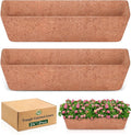 Halatool 2 Pack 24 Inch Window Box Liners, Pre-Formed Coco Fiber Replacement Liner, Natural Coconut Coir Planter Liners for Wall Hanging Basket, Flower Pot, Fence and Railing