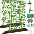 Cucumber Trellis for Raised Bed 50 x 34 Inch U-Shape Garden Trellis for Climbing Plants Outdoors Metal Garden Cucumbers Arch Trellis, Cucumber Plant Support for Tomato, Pea, Zucchini, Vine Flower