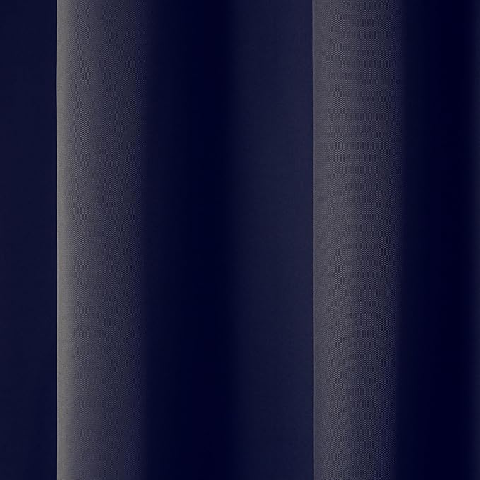 TOWN & COUNTRY BASICS Cabana Solid Heavyweight Indoor Outdoor Curtains, Light Filtering Opacity with Grommet Top, Water Repellent, 2-Pack Set, 54"x120", Dark Navy