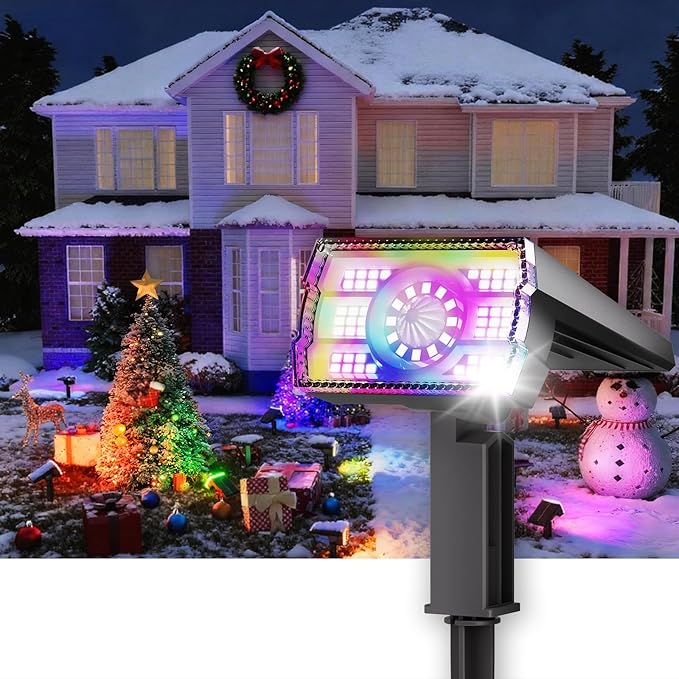8-Pack Solar Spot Lights Outdoor Multicolor IP67 Waterproof RGB - 6 Colors, 10 Modes, 105° Adjustable Uplights, 58 LED Flood Lights, Valentine's Spotlights for Yard/Garden/Landscape Lighting Outside