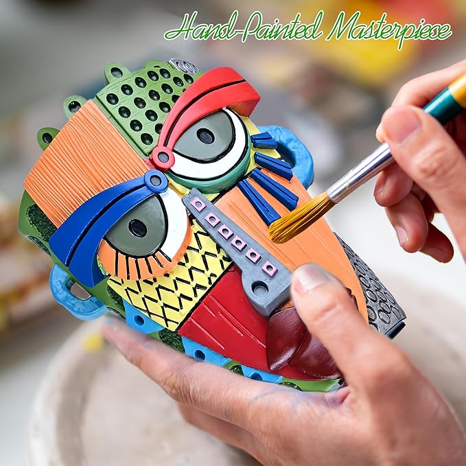 Abstract Face Planter Pots for Plants,Hand-Painted Colorful Flower Pots with Drainage, Indoor Outdoor Garden Decor Gift(Modern,Small)