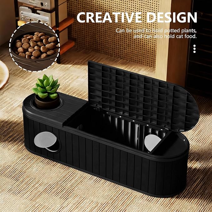 DRATO Outdoor Storage Box, Resin Deck Storage Box Waterproof Patio Storage Box for Indoor & Outdoor Use，Black