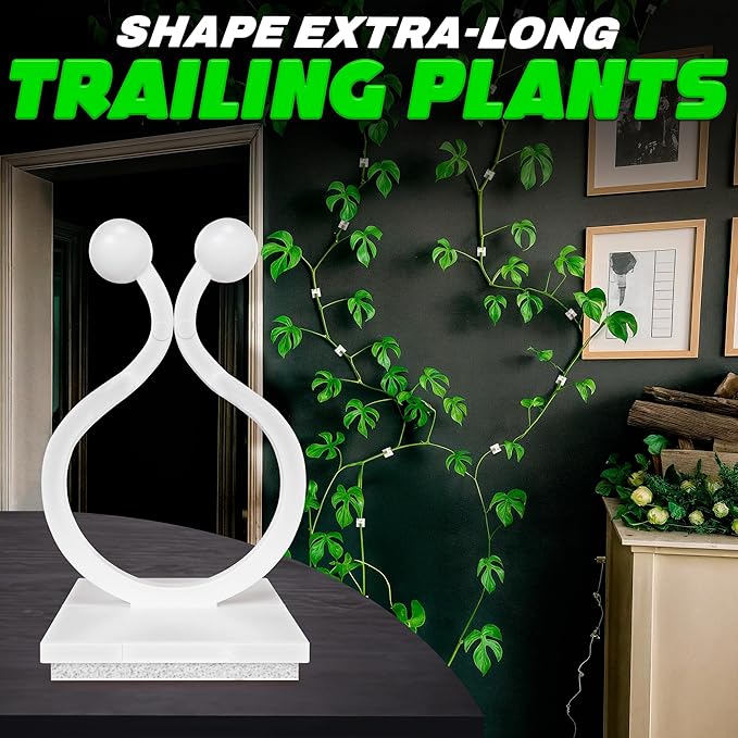 100Pcs Clear Plant Clips for Climbing Plants Indoor - White & Flexible Climbing Plant Wall Clips for Vines - Universal Size Vine Clip Set with Self-Adhesive Mount, Easy Installation and Strong Grip
