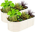 Garvee 2 Pack Galvanized Raised Garden Beds - 6x3x2ft Planter Box for Vegetables, Flowers, Rust-Resistant Garden Box, Easy Assembly Raised Beds, Durable Planters for Outdoor Plants, Beige