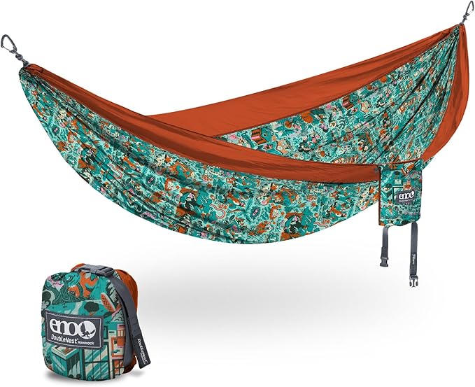ENO, Eagles Nest Outfitters DoubleNest Lightweight Camping Hammock, 1 to 2 Person, Special Edition Colors, ATC