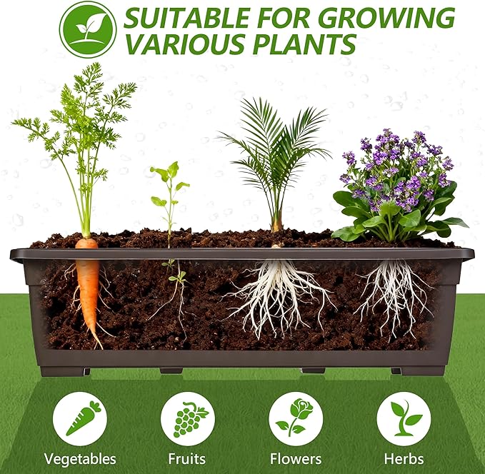 VECELO 5-Tier Vertical Garden Bed, Freestanding Elevated Raised Garden Planter with 5 Garden Planter Boxes, Lockable Caster Wheels, Drainage System, for Plants, Vegetables, Flowers, Herbs
