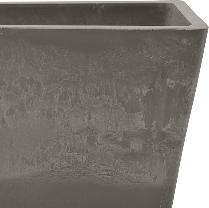 Arcadia Garden Products PSW U45CT Plastic/Stone/Wood Composite Simplicity Window Box, No Drainage Hole (Drillable), 17.5" x 7" x 6", Cement Color