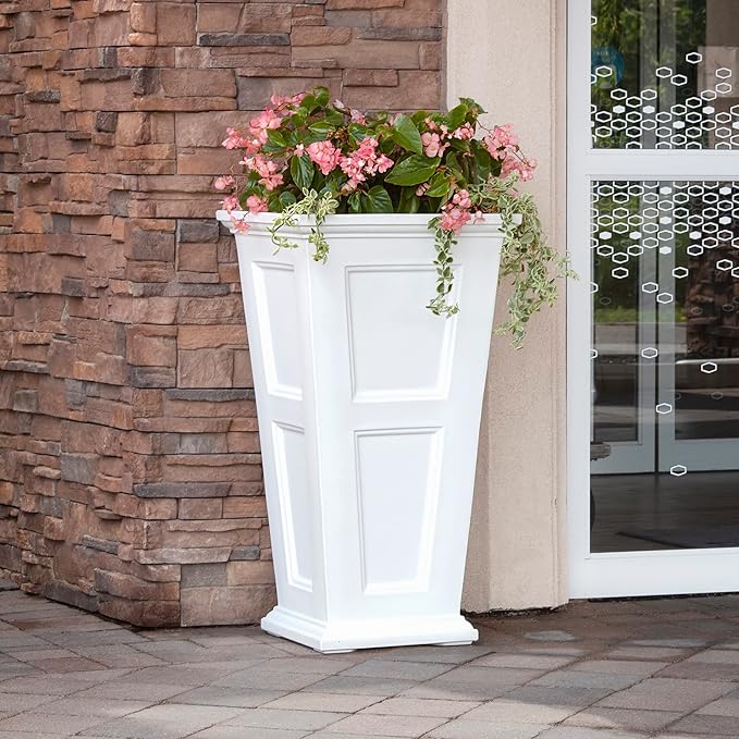 Mayne Fairfield 40-Inch Tall Planter – Weather-Resistant Indoor/Outdoor Garden Pot for Flowers, Patio, Porch, and Entryway, Durable Design