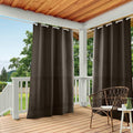 TOWN & COUNTRY BASICS Cabana Solid Heavyweight Indoor Outdoor Curtains, Light Filtering Opacity with Grommet Top, Water Repellent, 2-Pack Set, 54"x108", Chocolate