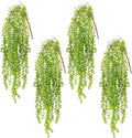 4 Pack Fake Hanging Plants, 38" Artificial Hanging Eucalyptus Plants Greenery Vines UV Resistant Faux Trailing Plants for Indoor Outdoor Wall Shelf Porch Boho Home Patio Decor(4PCS Green)