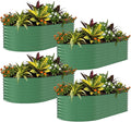 Garvee 4 Pack Galvanized Raised Garden Bed, 8x4x1.5 ft Metal Planter Box for Flowers Vegetables, Rust-Resistant Raised Garden Beds for Gardening, Easy Assembly Outdoor Garden Box & Planters, Green
