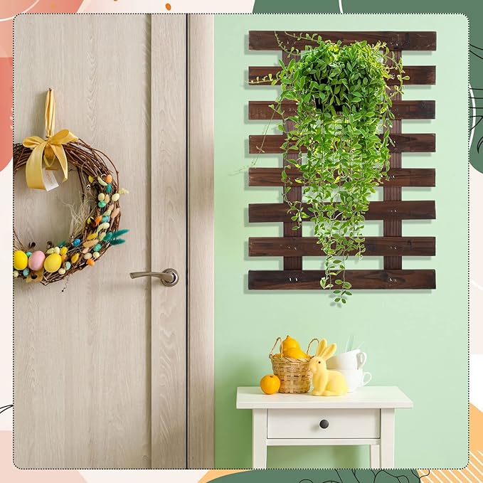 Weysat 4 Pcs Wall Planter Wooden Orchid Hanging Planter for Indoor Plants Wall Mount Planter Stand Frame Display Air Plant Holders Outdoor Vertical Rack Wall Decoration for Garden (11 x 16 in)