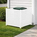 Kozyard 50" W x 48" H Outdoor Privacy Screens Aluminum Post, Air Conditioner Fence Panels, Pool Equipment Enclosure, Trash Can Screens Fence Kit for Outside Backyard Patio (White/2 Panels)