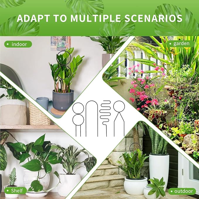 4 Pcs Small Metal Trellis for Potted Plants,Gold Trellis for Climbing Plants Indoor,Mini Trellis for Potted Plant Support Stake House Plant Trellis for Garden Potted,Hoya,Pothos,Flower,Monstera(Black)