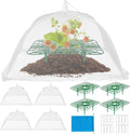 4 Sets Strawberry Plant Supports with Plant Protectors from Animals,Strawberry Growing Support Stakes with Mesh Plant Cover and Metal Garden Lawn Spikes Strawberry Planting Stand for Garden Vegetables
