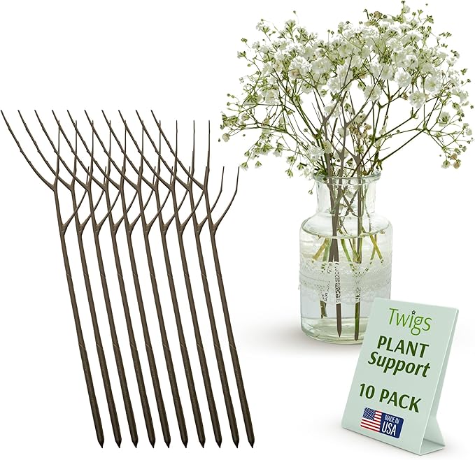 Plant Support Stakes for Indoor & Outdoor Use, Durable Trellis Alternative for Climbing & Potted Plants, Houseplant Stem Holder Structures - Moonstone, 10 Pack, 22" L, Original