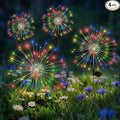 Solar Garden Lights Outdoor Decorative, 4pack 120 LED Firework Lights Waterproof，Solar Fairy Lights for Outside,Garden,Yard, Patio,Pathway,Flowerbed,Party(Multicolor)