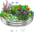 Durable Round Galvanized Steel Raised Garden Bed for Planting,Round Galvanized Steel Fire Ring/Fir Pit for Outdoor- 6×6×1FT,0.8MM Thick (Silver, 72 ins Diameter x 12 ins high)