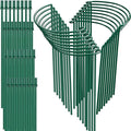 16 Pack 32 or 16 inch Adjustable Plant Support Stakes, Heavy-Duty Half Round Peony Support, Garden Plant Stakes Cage for Outdoor Plants, Peony, Tomato, Hydrangea, (16In Support +16In Extension Tubes)