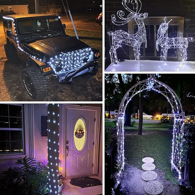 Cool White ⇋ Multicolor 66Ft 200LED Christmas Fairy Lights Plug in with Remote, Waterproof String Lights Outdoor Indoor 8 Modes with Timer, Twinkle Lights for Girl's Room Garden Christmas Decorations