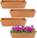 Adnee 4 Pcs 24 Inch Fabric Plant Window Box Liners-Rectangular Non-Woven Planter Basket Liner-Brown Felt Flower Hanging Basket for Outdoor Garden Wall Hanging Planter Flower Vegetables