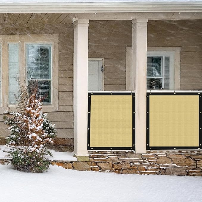 UPGRADE Privacy Screen Fence 4' x 50' Commercial Shade Cover with Brass Grommets Heavy Duty Perfect for Outdoor Back Yard-Sand, Customizable
