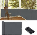 LOVE STORY 3.3'x19.7' Dark Grey Balcony Screen Privacy Fence Cover (HDPE) UV Protection Weather-Resistant 3 FT Height Shield for Deck, Patio, Backyard, Outdoor Pool, Porch, Railing
