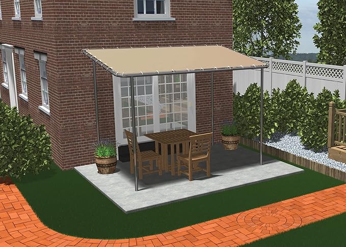 ShelterLogic 10' x 6' Solano Gazebo Canopy Charcoal Carbon Steel Frame and Water-Resistant and Sun Protection Tan Cover