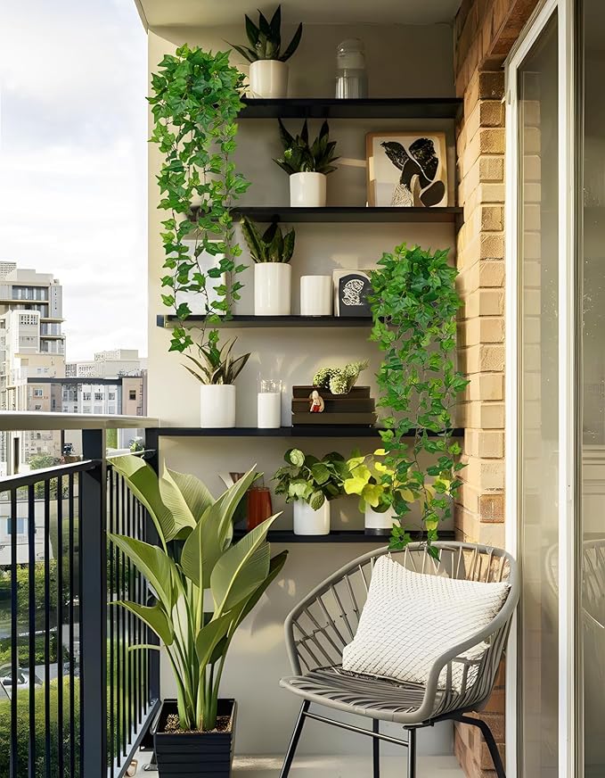 Hollyone 2pcs Artificial Hanging Plants 31" Fake Ivy Vine Faux Ivy Leaves Hanging Plant Greenery for Wall House Room Patio Indoor Outdoor Home Shelf Office Wedding Decor