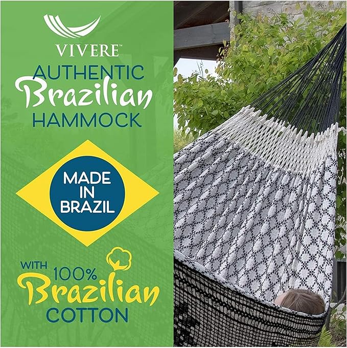 Vivere Authentic Brazilian Luxury Hammock - 450 lb Capacity