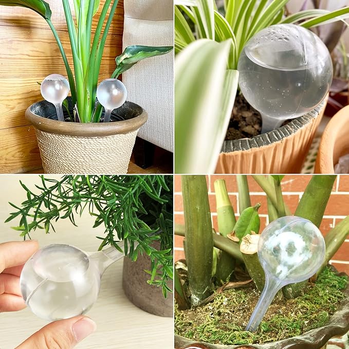 8 Pcs Clear Plant Watering Globes,Plastic Self Watering Bulbs Ball,Garden Water Device for Plant Indoor Outdoor(Small)