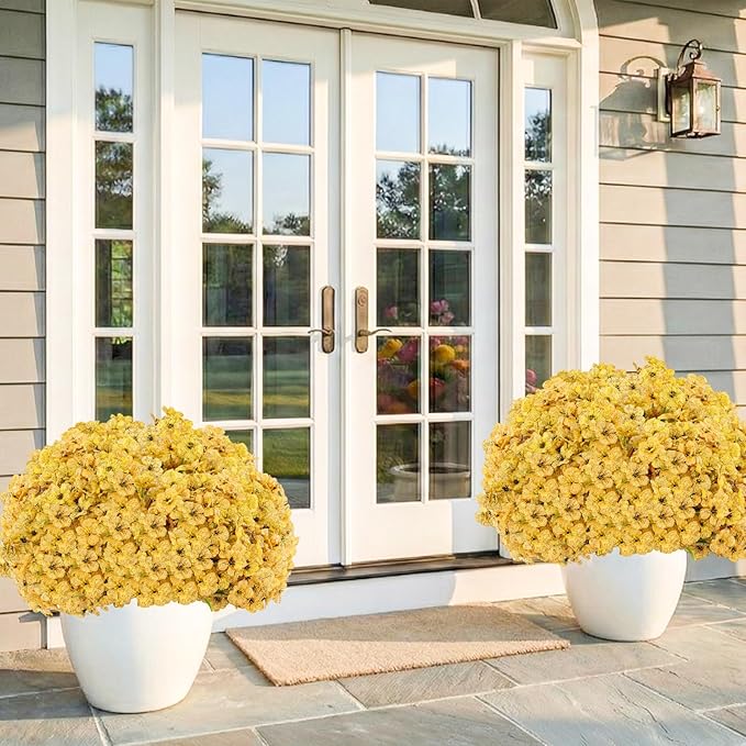 22 Bundles Artificial Flowers Outdoor, Faux Flowers UV Resistant with Plastic Plants, Faux Silk Flowers for Outdoors Outside Front Porch Hanging Planter Window Box Garden Decoration