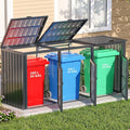 AECOJOY Outdoor Trash Can Storage Shed for 3 Garbage Cans, 73 Cu.Ft Outside Garbage Can Storage Sheds & Outdoor Storage Clearance, Dark Grey Outdoor Horizontal Storage Cabinet Waterproof