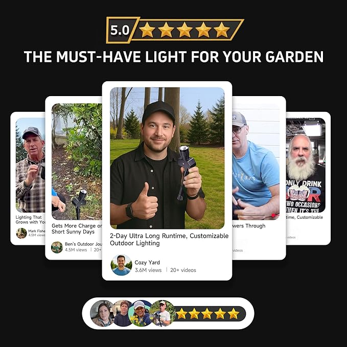 Solar Spot Lights Outdoor, Adjustable Angle Waterproof Landscape Spotlight, All Night LED Uplights Separate Panel, Warm & Daylight Selectable (3000k/4500k/6500k) for Tree Yard Garden 2 Pack