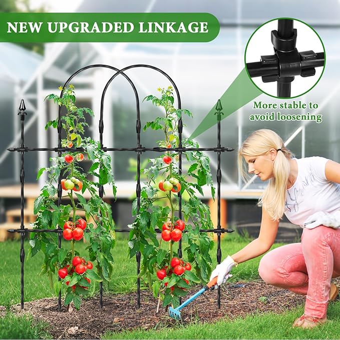 2026 New Upgraded Garden Trellis for Climbing Plants Outdoor, 47.2" Hx39.6 W Rustproof Sturdy Garden Arch Trellis for Potted Climbing Cucumber Tomato Vegetable Rose Flower Plant Trellises