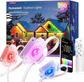 addlon Permanent Outdoor Lights, Smart RGB+IC LED Lights for House & Outdoor Decor, App & Remote Control, Scene Modes, IP67 Waterproof for Christmas, Holiday, Valentine's Day Decorations, 200FT