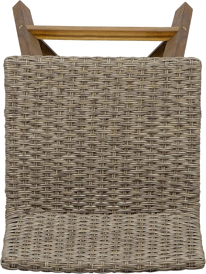Christopher Knight Home La Brea Outdoor Acacia Wood and Wicker Barstools (Set of 4), Light Brown and Teak