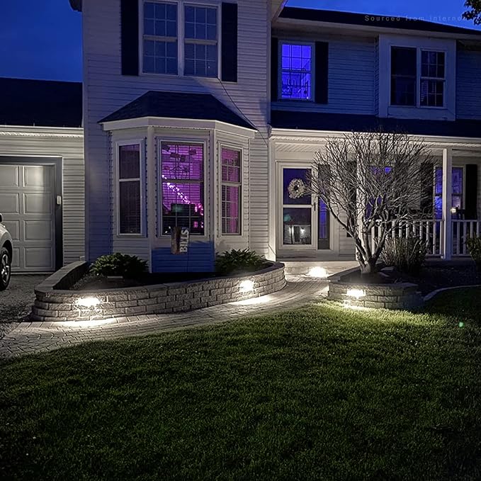 LEONLITE 8-Pack Premium Series 4 Inch 2W LED Retaining Wall Lights Swivel, Hardscape Lighting Low Voltage, LED Landscape Lights, 12V Hardscape Paver Light, Outdoor Step Light, 5000K Daylight, ETL