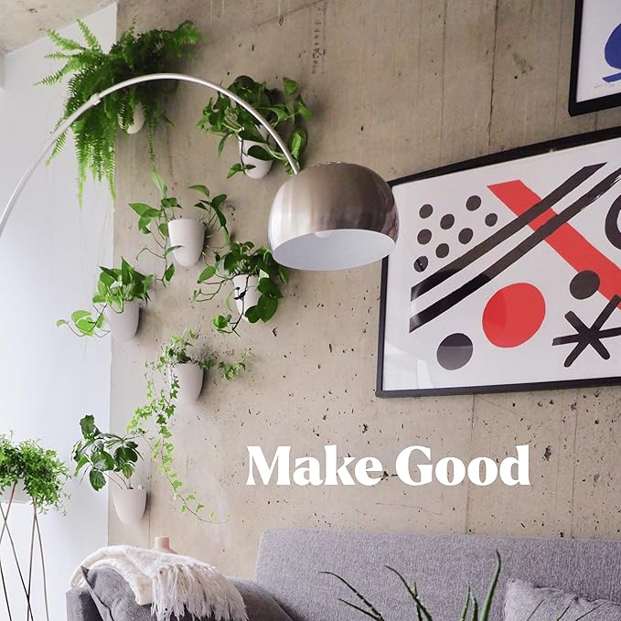 Make Good PlantPod Luxe Self-Watering Wall Planters (Set of 3) - Easy to Water and Install - Lightweight - Design Your Own Vertical Garden - Wall Planters for Indoor Plants