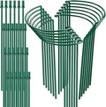 12 Pack 32 or 16 inch Adjustable Plant Support Stakes, Heavy-Duty Half Round Peony Support, Garden Plant Stakes Cage for Outdoor Plants, Peony, Tomato, Hydrangea, (16In Support +16In Extension Tubes)