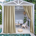 NICETOWN 2 Panels Outdoor Curtains Tab Top Extra Long Drapery for Pool, Waterproof Thermal Insulated Privacy Inside Outside Window Treatments for Patio/Pavilion, 55 x 108-Inch, Taupe